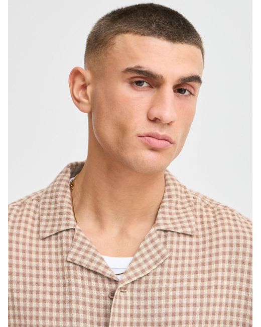 Solid Kurzarmhemd Sdorlando in Natural für Herren