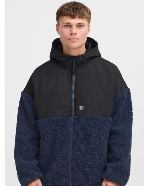 Solid Fleecejacke Mark in Blue für Herren