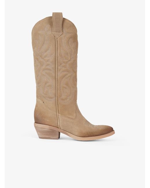 GISÉL MOIRÉ Natural Stiefel