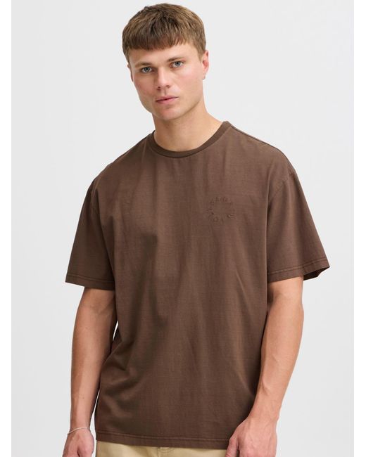Solid T-Shirt in Brown für Herren