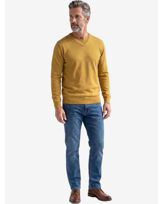 Redmond Pullover Basic in Yellow für Herren
