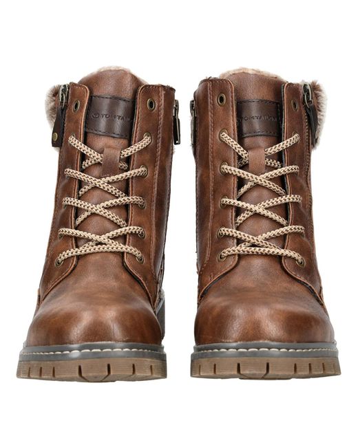 Tom Tailor Brown Schnürstiefelette