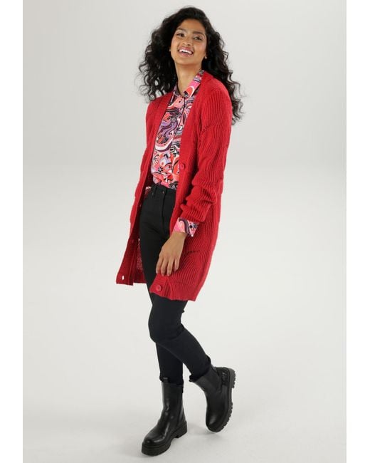 Aniston SELECTED Red Strickjacke