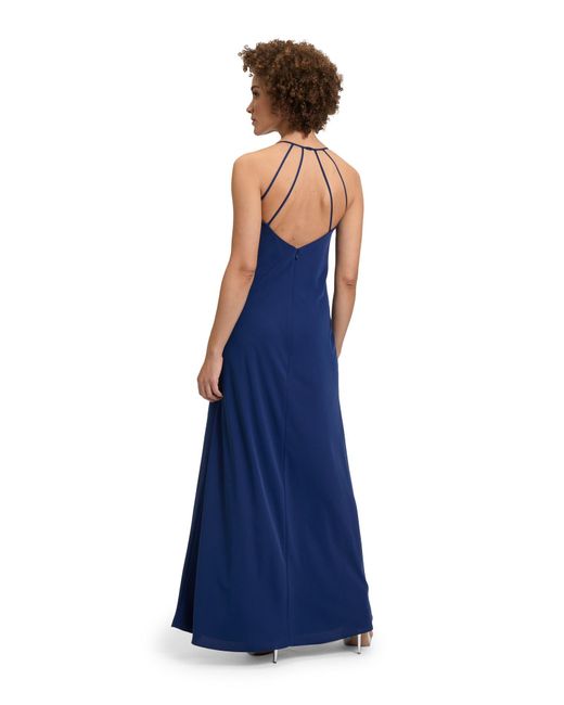 Vera Mont Blue Abendkleid Mit Wasserfallausschnitt