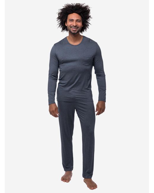 Mey Pyjama Lang Jefferson in Gray für Herren