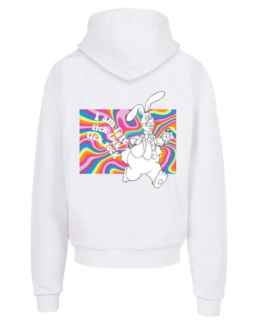 F4NT4STIC Sweatshirt Alice Im Wunderland Uhr Hase Heroes Of Childhood in White für Herren