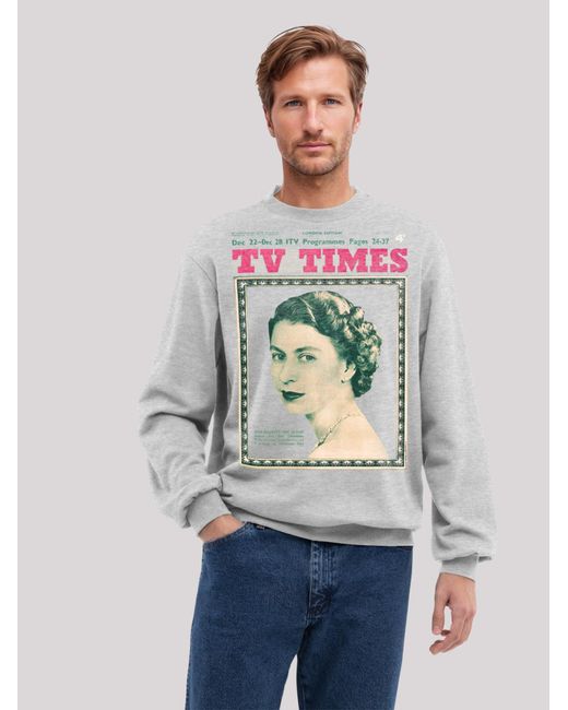 F4NT4STIC Sweatshirt Tv Times Queen Elizabeth Ii 1957 Cover in Gray für Herren
