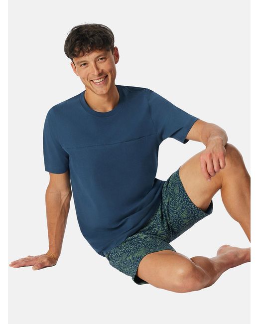 Schiesser Sleepshirt Mix Relax in Blue für Herren