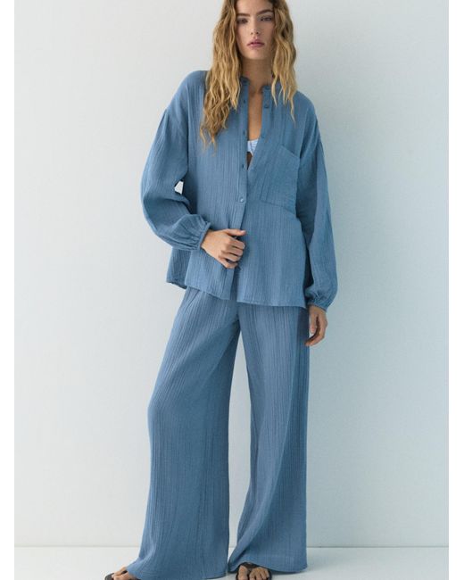 Pull&Bear Blue Bluse