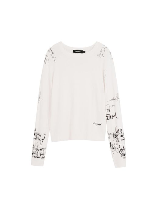 Desigual White Pullover
