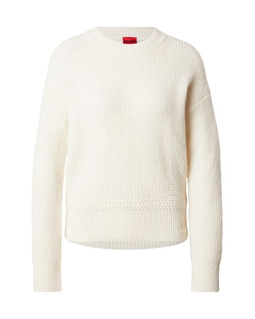 HUGO White Pullover Scevany