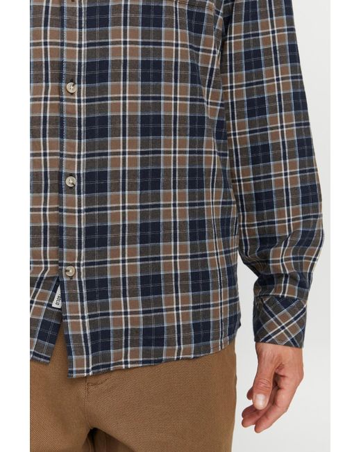 Solid Langarmhemd 'court' in Gray für Herren