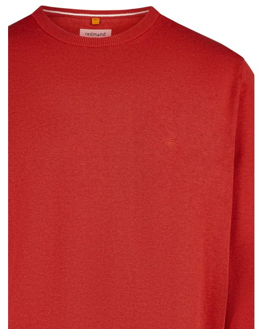 Redmond Pullover Basic in Red für Herren