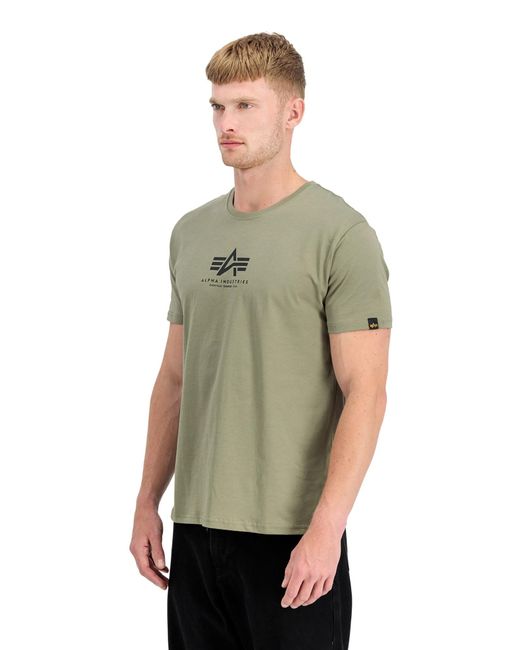 Alpha Industries Shirt Basic Mid Logo in Green für Herren