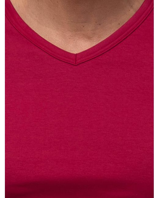 Mey Pyjama Lang Graphic Stripes in Red für Herren