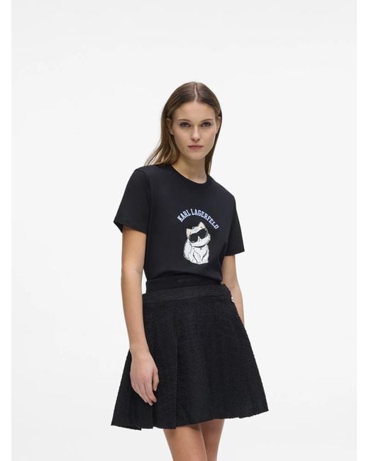 Karl Lagerfeld Black T-Shirt Ikon Choupette