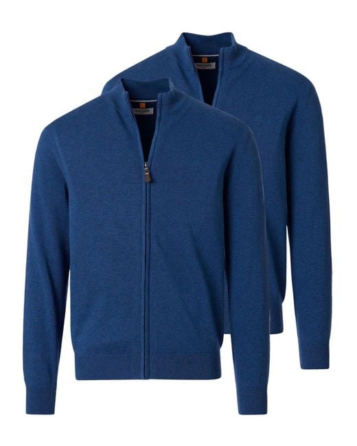 Redmond Strickjacke Basic in Blue für Herren