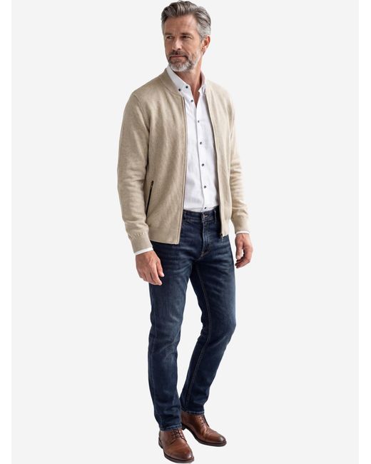 Redmond Strickjacke Basic in Natural für Herren