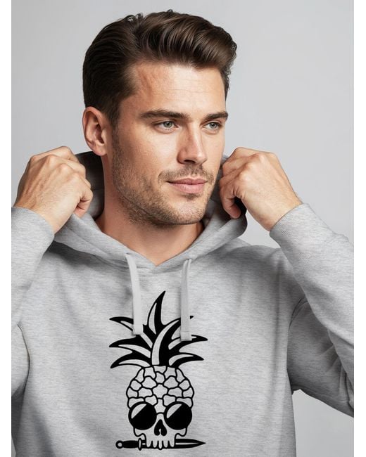 Neverless Sweatshirt Bad Karma Skull in Gray für Herren