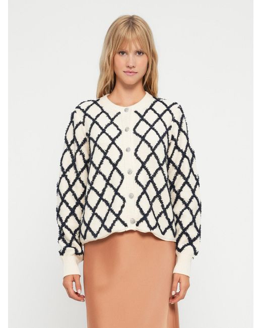 Y.A.S White Strickjacke Zigly