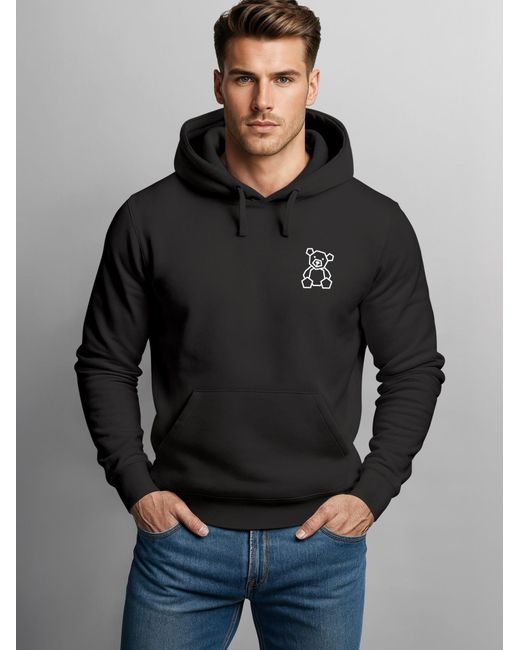 Neverless Sweatshirt Teddy Polygon in Black für Herren