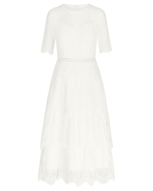 Apart White Midi Hochzeitskleid