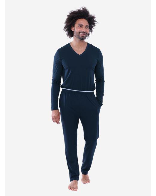 Mey Pyjama Lang Dry Cotton in Blue für Herren