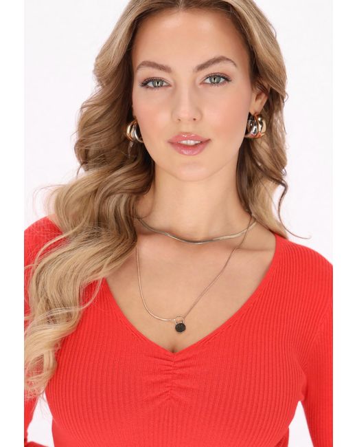 faina Red Pullover Comfortable