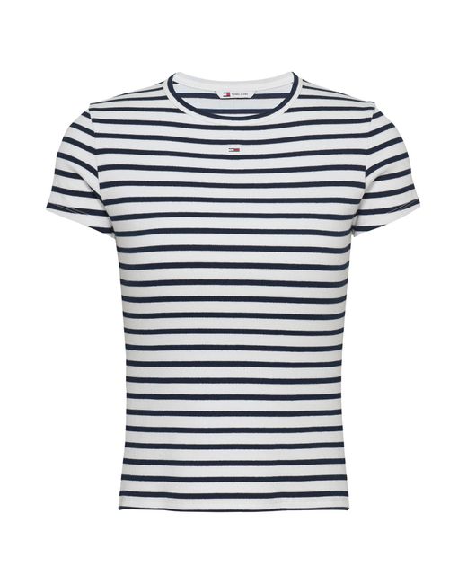 Tommy Hilfiger Blue T-Shirt Slim Essential Rib Große Größen
