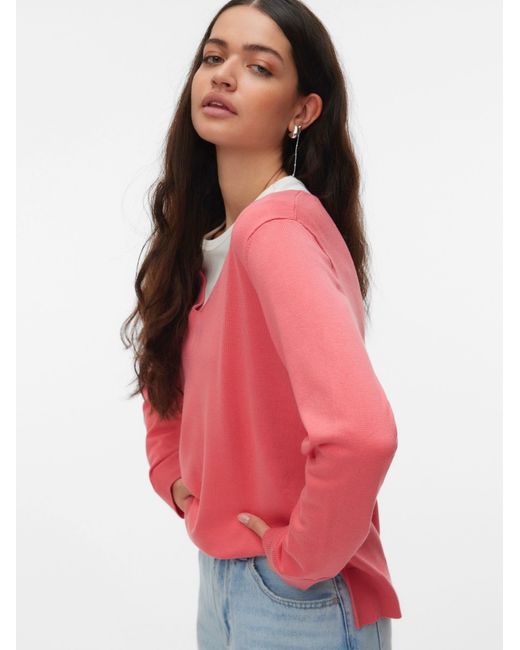 Vero Moda Pink Pullover Vmsilje