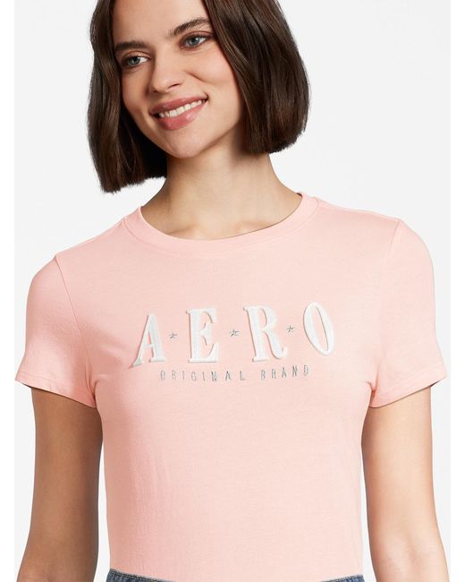 Aéropostale Pink T-shirt 'stars'