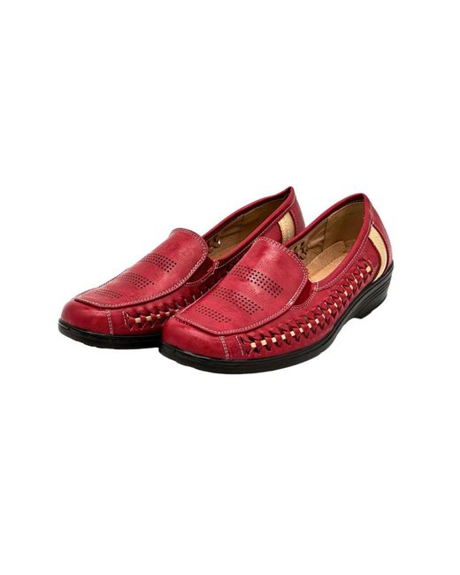 Nowaland Red Slipper Woven Comfort Slip-Ons