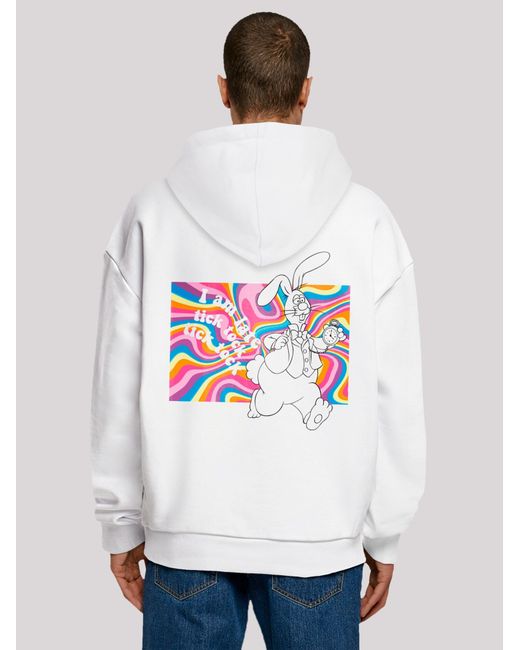 F4NT4STIC Sweatshirt Alice Im Wunderland Uhr Hase Heroes Of Childhood in White für Herren