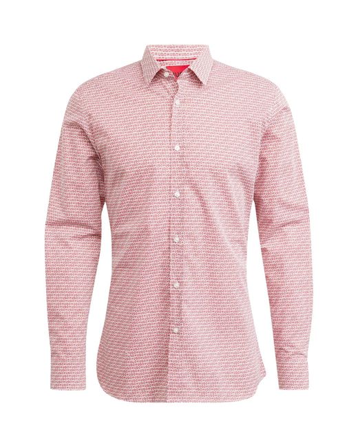 HUGO Hemd 'elisha02' in Pink für Herren