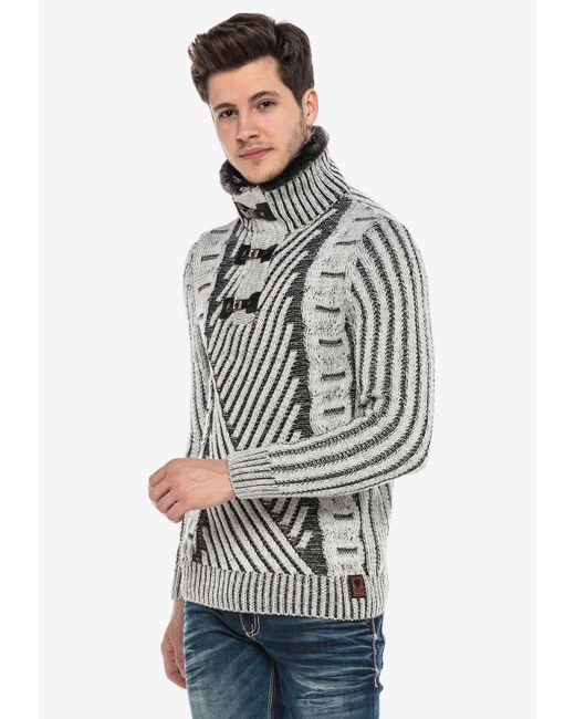 Cipo & Baxx Pullover in Gray für Herren
