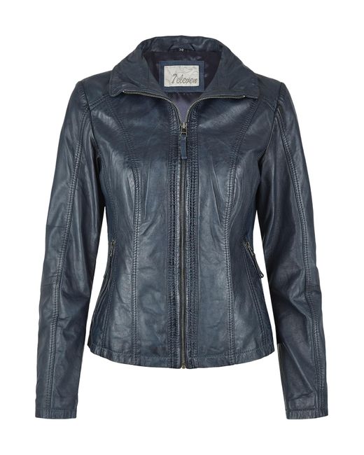 7eleven Blue Lederjacke Segunea