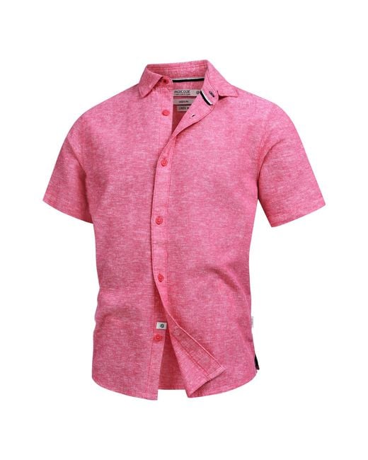 INDICODE Hemd Lino in Pink für Herren