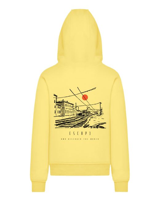 F4NT4STIC Sweatshirt Escape Discover The World Town Train Station in Yellow für Herren