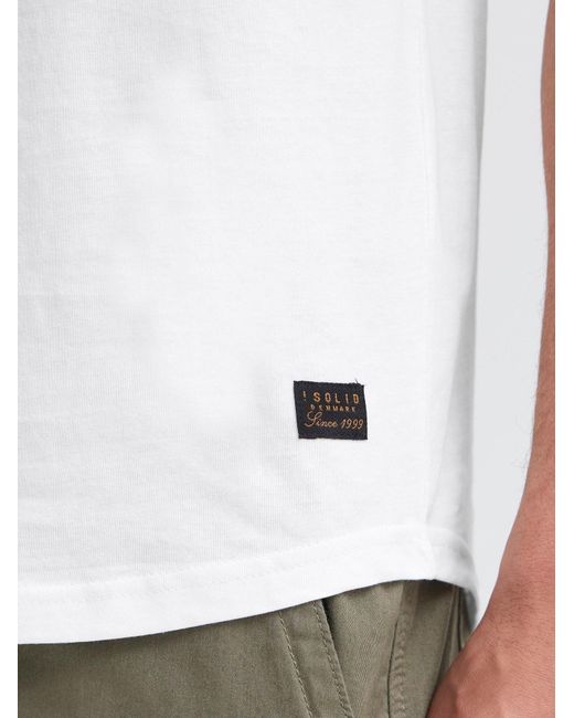 Solid Rundhalsshirt Sdjulisto in White für Herren