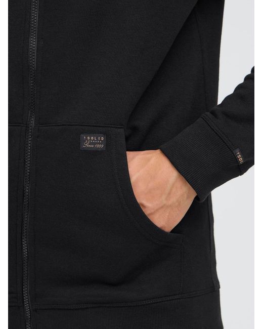 Solid Sweatjacke Sdaupo in Black für Herren