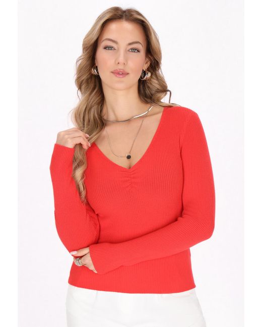 faina Red Pullover Comfortable