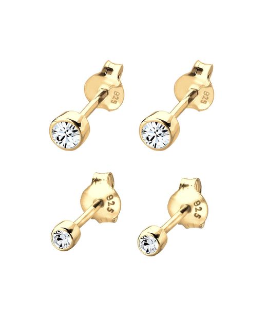 Elli Jewelry Metallic Ohrstecker Set Kristall