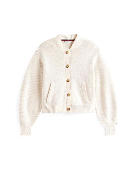 Tommy Hilfiger White Strickjacke