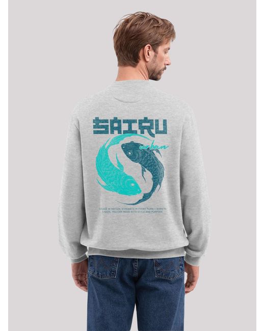 F4NT4STIC Sweatshirt Koi Fish Japan Streetstyle in Gray für Herren