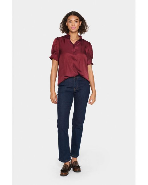 Saint Tropez Red Bluse 'Veeni'