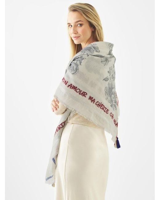 Codello White Jacquard-Tuch Blumenmuster