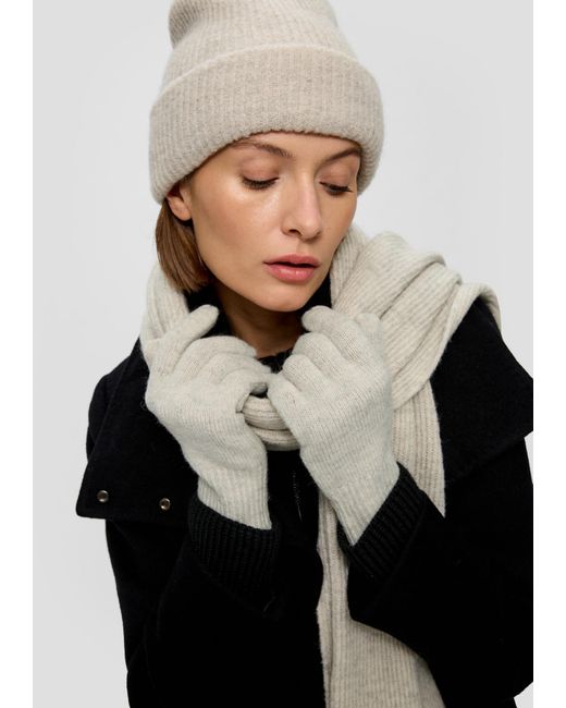 S.oliver White Fingerhandschuhe