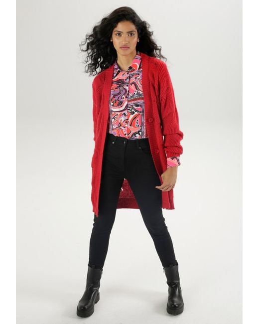 Aniston SELECTED Red Strickjacke