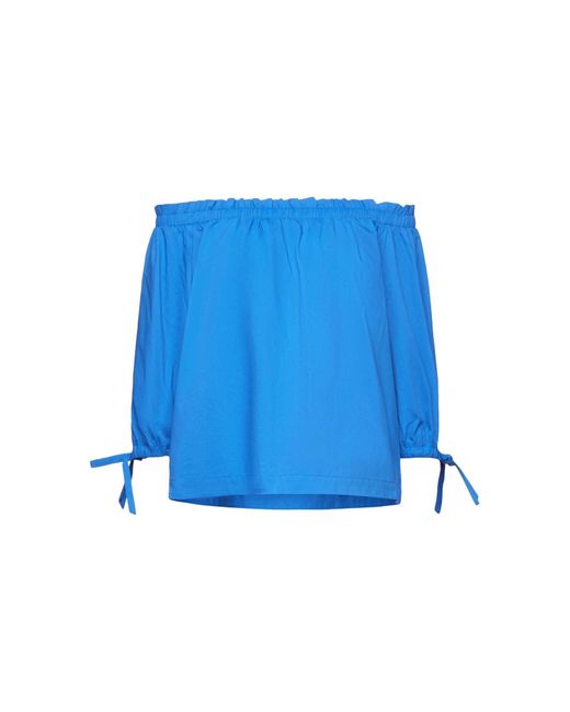 Esprit Tunika Off-Shoulder-Bluse aus Popeline in Blau | Lyst DE