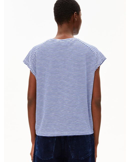 ARMEDANGELS Blue T-Shirt Oneliaa Lovely Stripes
